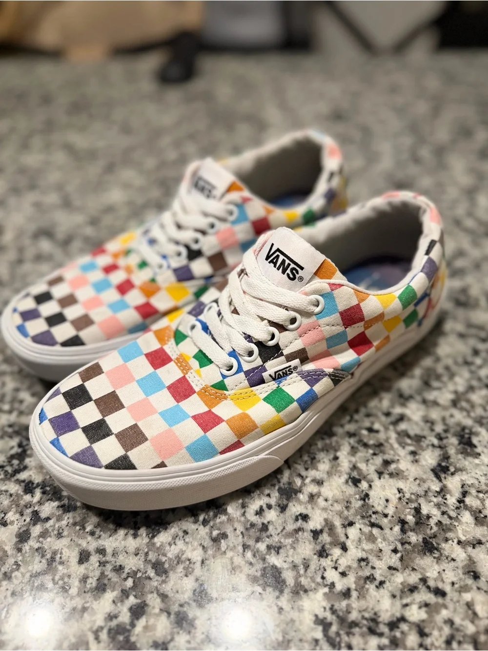 Vans Multicolor Checkerboard Low-Top Sneakers - White Trim